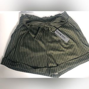 Brand New Green Pinstripe Haute Monde Shorts Size L